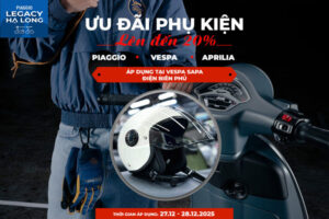 Ưu đãi 20% khi mua phụ kiện Vespa hoặc Piaggio ngày 27 và 28.12